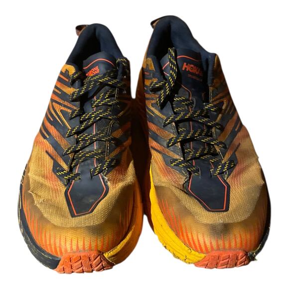 HOKA Speedgoat GTX Trail Running Shoes Men’s 11 Orange Black Waterproof Vibram - Picture 3 of 8
